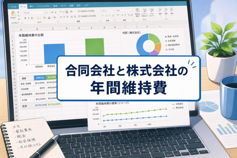 【徹底比較】合同会社と株式会社の年間維持費はいくら？ランニングコストを抑えるコツも解説